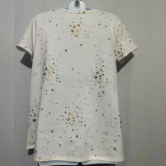 Bombom silver/gold accent star white t-shirt, XL - Picture 5 of 5
